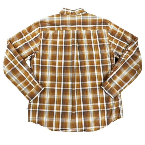 Magellan Outdoors Shirt Men Large‎ Orange Brown Plaid Fishing Hiking Long Sleeve - Picture 8 of 8